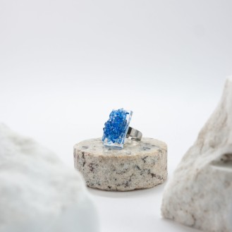 Loudia Ring Water (royal blue + silver)