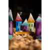 Double Wooden Tealight Holder Houses (Random Colors)