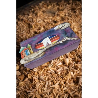 Wooden Tissue Box Purple