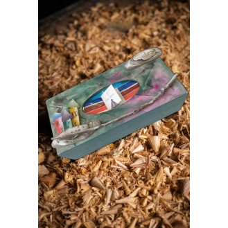 Wooden Tissue Box Green