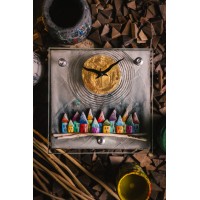 Crystal Face Wooden Clock Grey